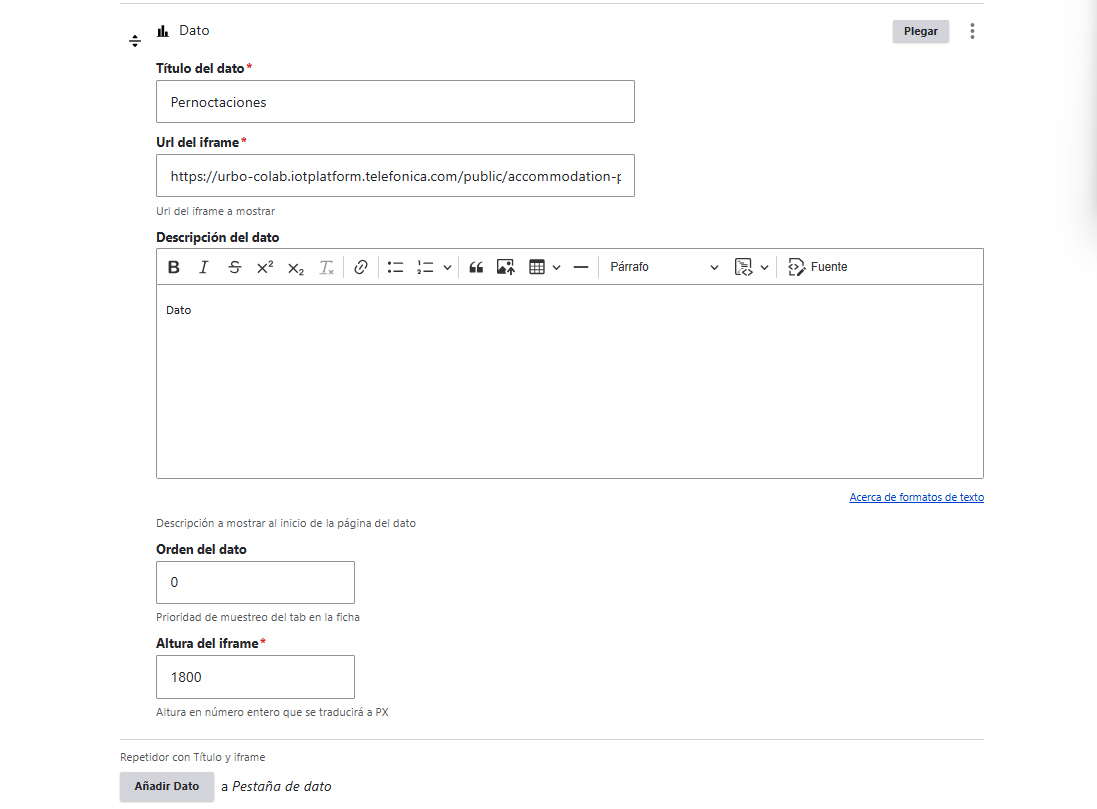 Captura edición de dato